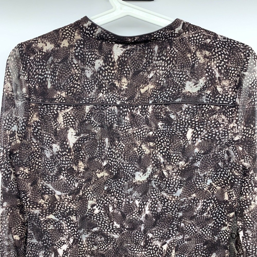 Ann Taylor Brown Feather Long Sleeve Shirt Dress - Picture 6 of 8